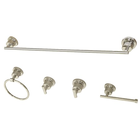 Kingston Brass BAH8230478PN Concord 5-Piece Bathroom Accessory Set, Polished Nickel BAH8230478PN